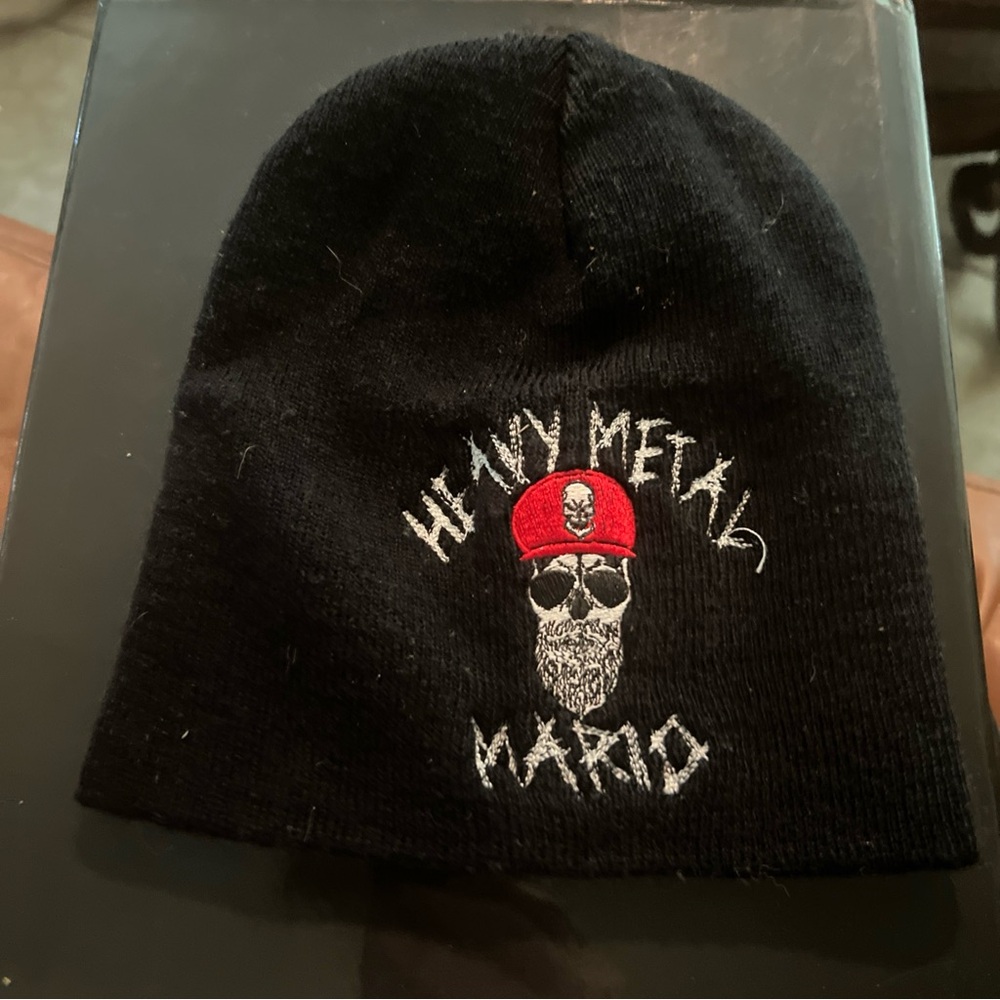 Heavy Metal Mario Black Beanie